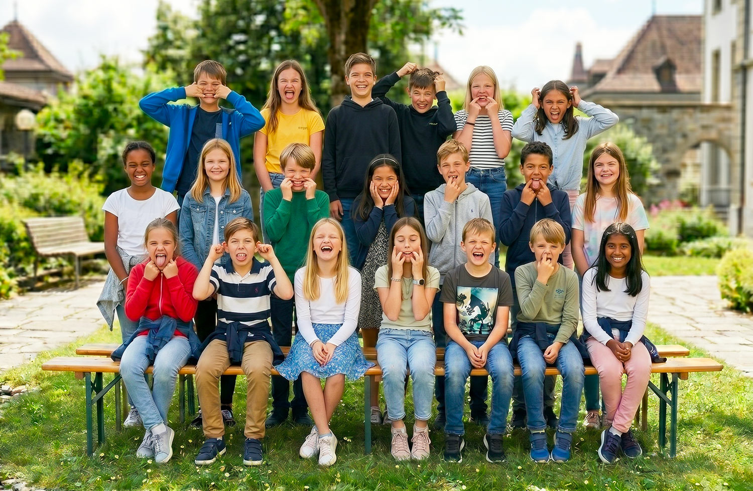 Photo de classe version grimace